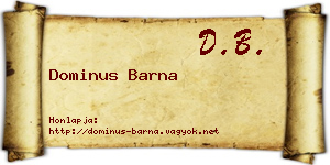 Dominus Barna névjegykártya