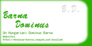 barna dominus business card